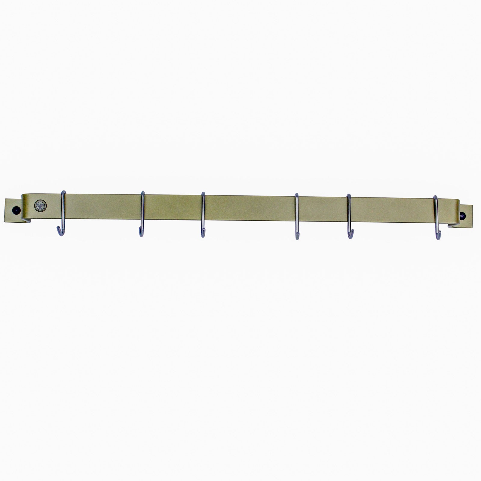 Enclume Handcrafted 24" & 30" Brass Easy Mount Wall Rack with 6 Hooks