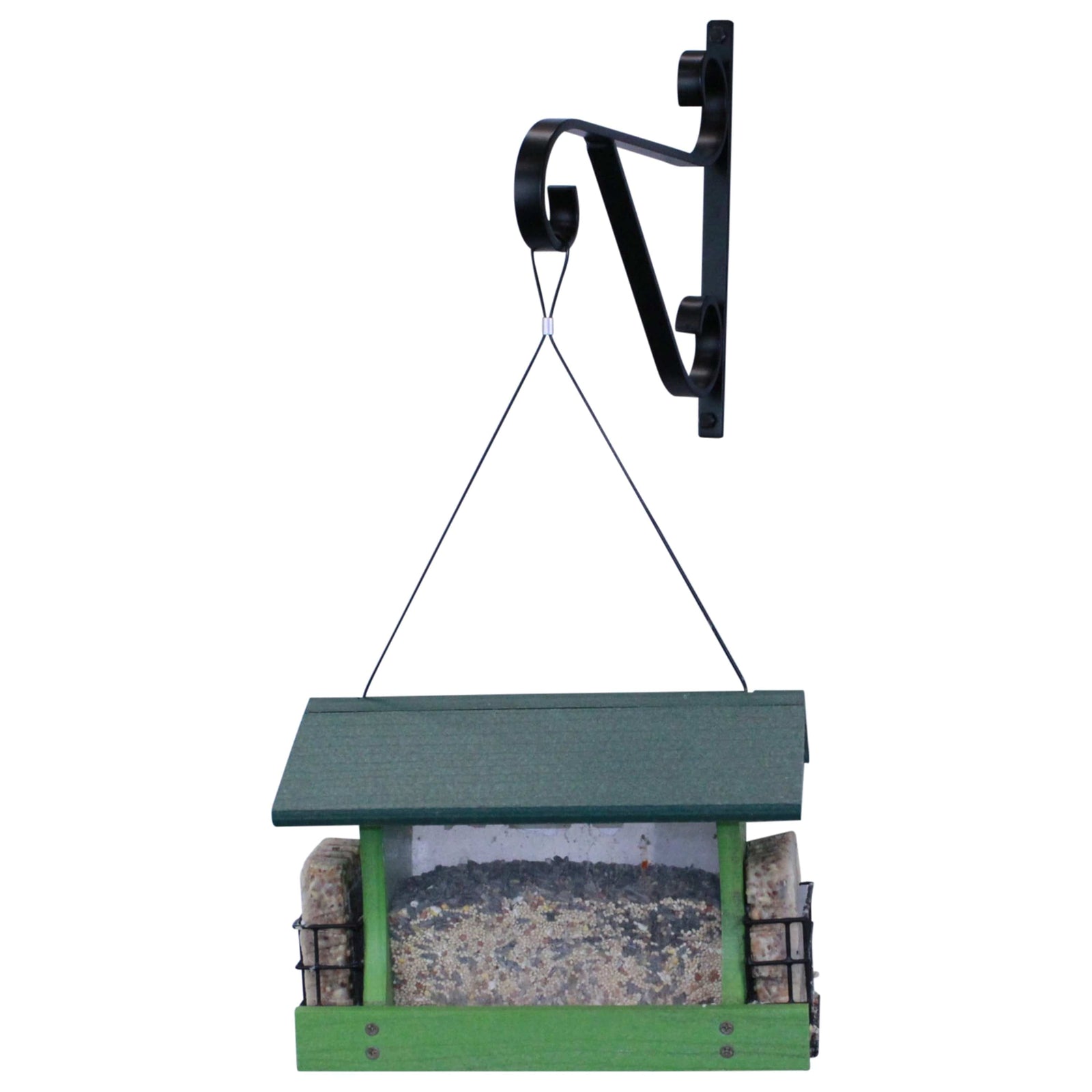 Artisan Decorative Forged Plant Hanger Hook with Ornate Scrolls (Set of 2) Black