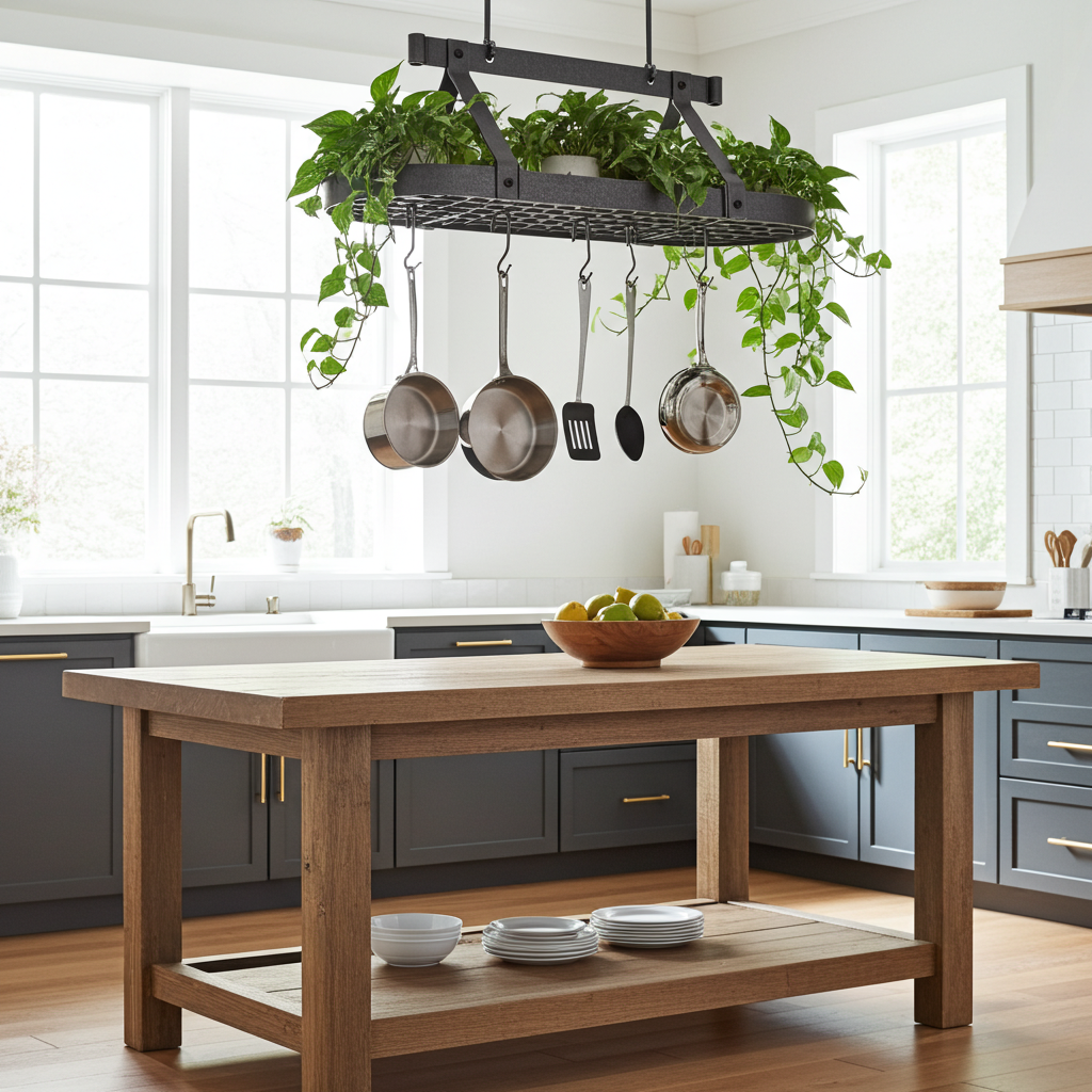 Oval Ceiling Pot Rack w/Hooks