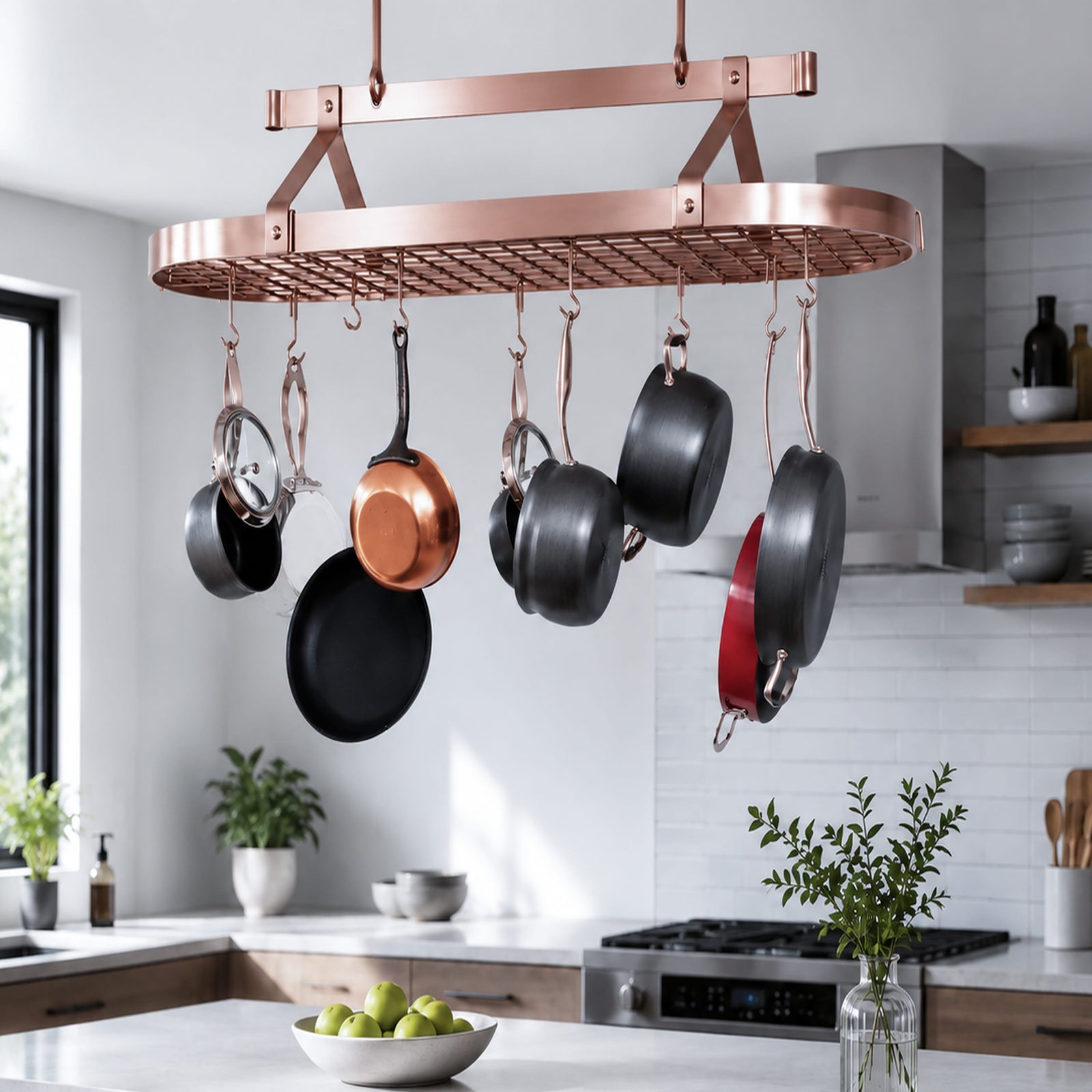 Enclume Ceiling Oval Ceiling Pot Rack w/Hooks