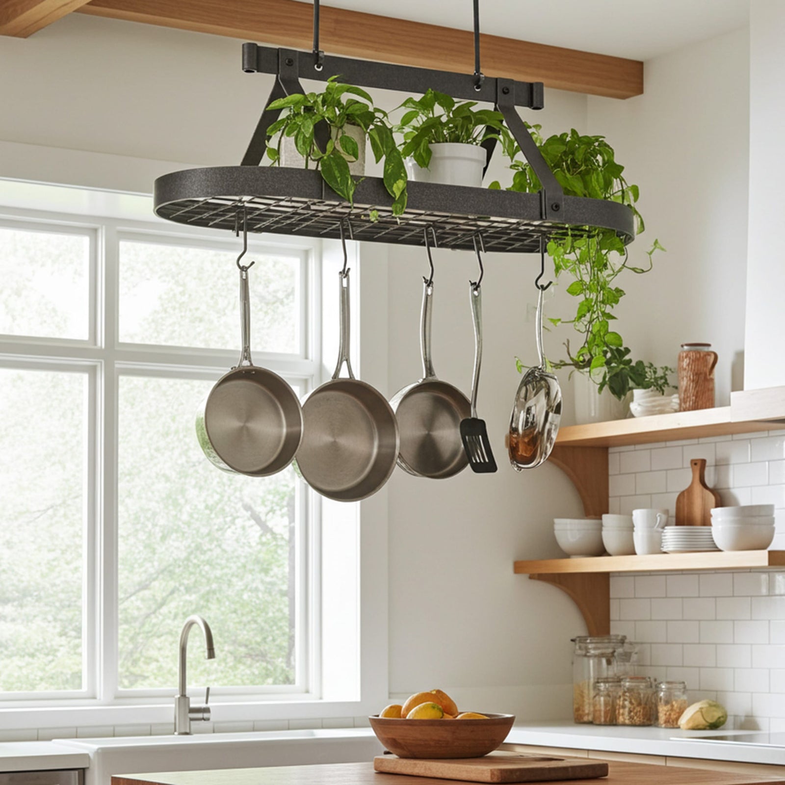 Enclume Ceiling Oval Ceiling Pot Rack w/Hooks