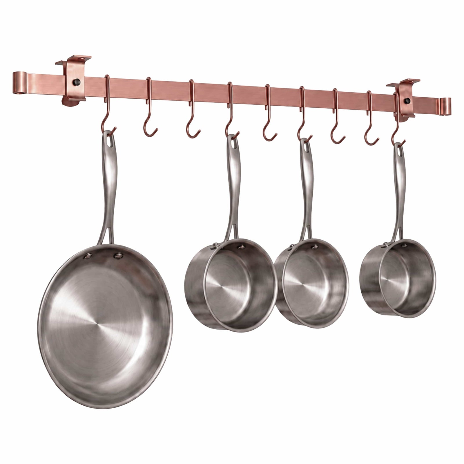 Enclume Design Products 48" / Brushed Copper Handcrafted Low Ceiling Bar in Hammered Steel, Brushed Stainless or Copper