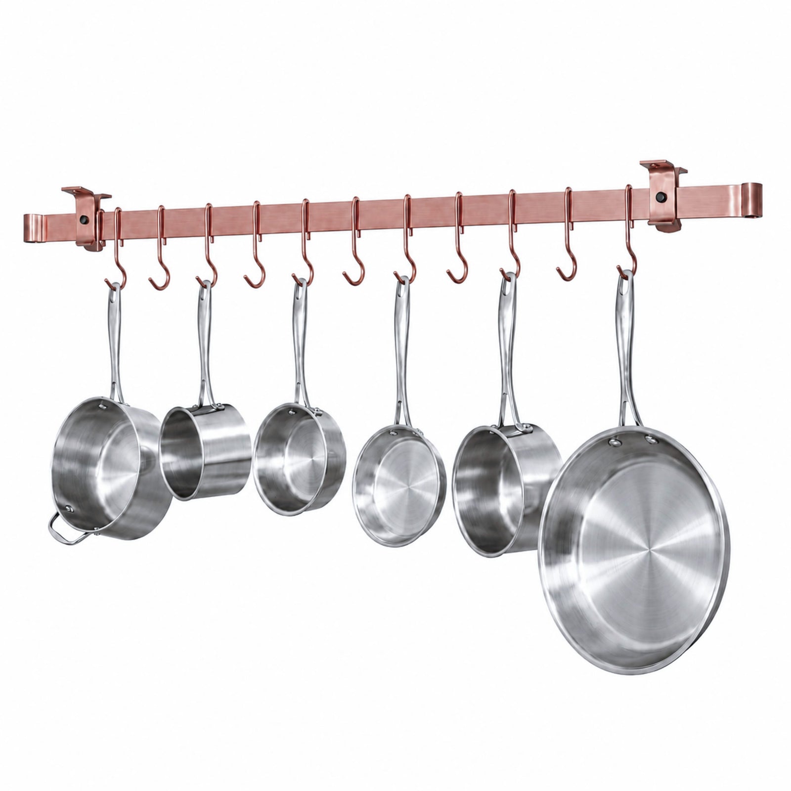 Enclume Design Products 60" / Brushed Copper Handcrafted Low Ceiling Bar in Hammered Steel, Brushed Stainless or Copper