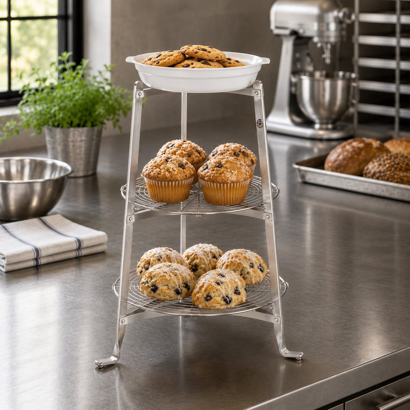 Enclume Design Products Floor 3-Tier Classic Cookware Stand Stainless Steel