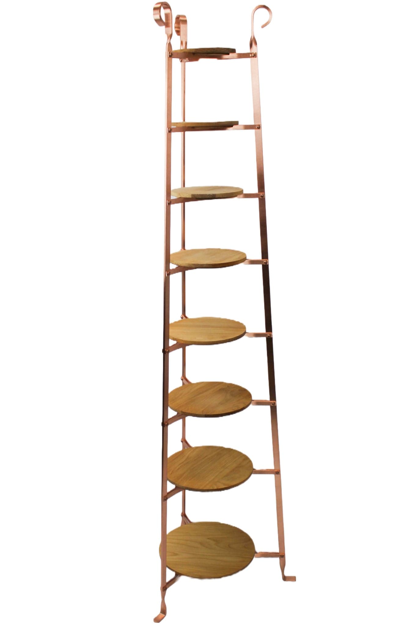 Enclume Design Products Floor Brushed Copper 8-Tier French Cookware Stands with Boards