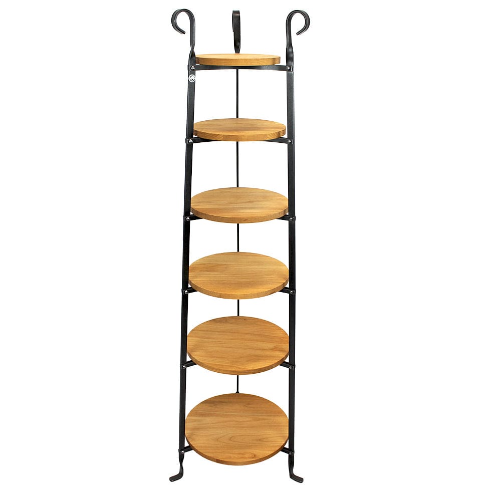Enclume Design Products Floor Hammered Steel 6-Tier French Cookware Stands with Boards