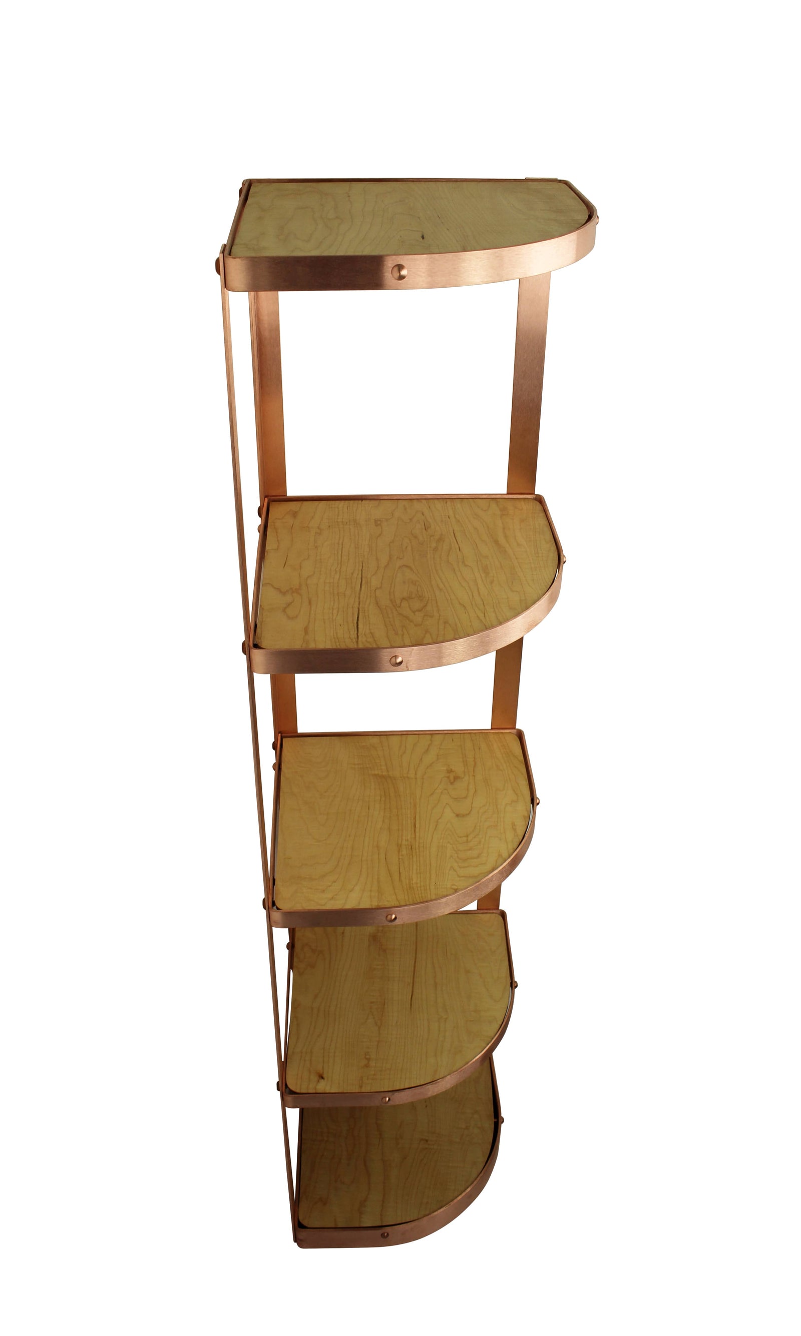 Enclume Design Products Floor Handcrafted 5 Tier Corner Stand Solid Copper (Unassembled)