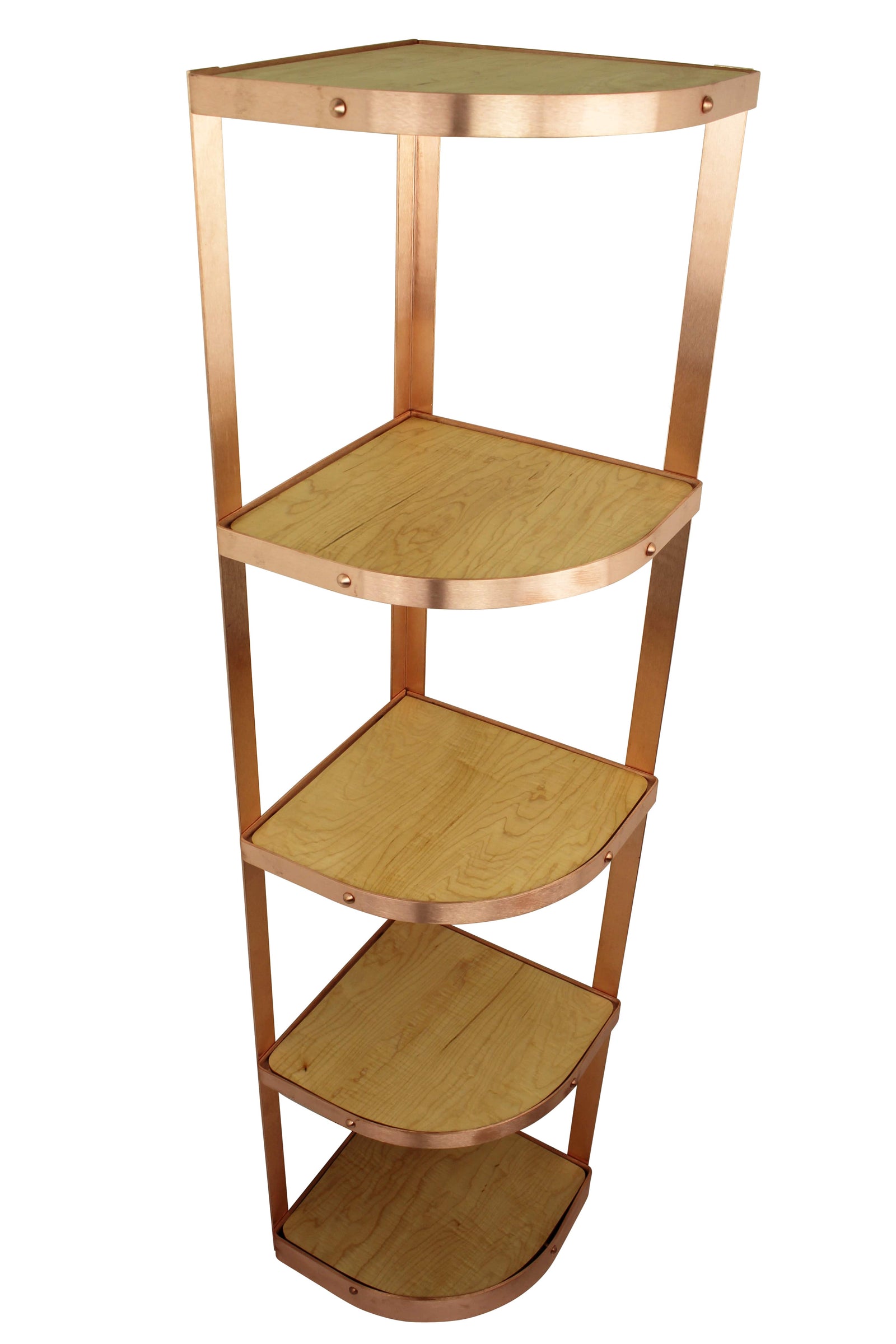 Enclume Design Products Floor Handcrafted 5 Tier Corner Stand Solid Copper (Unassembled)