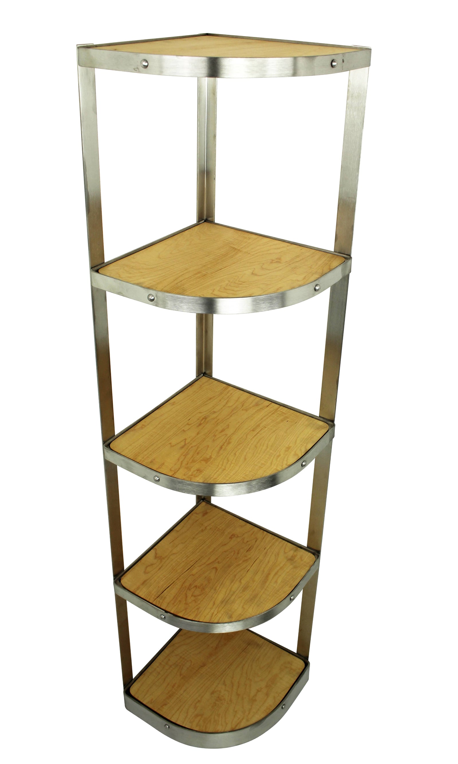 Enclume Design Products Floor Handcrafted 5 Tier Corner Stand Stainless Steel