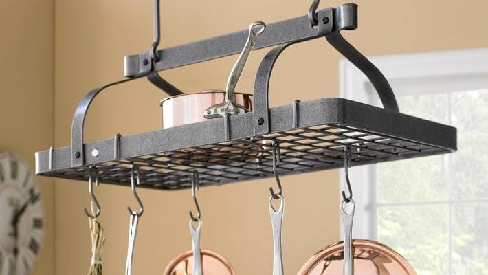 Enclume Design Products Grande Cuisine Rectangle Ceiling Rack w 18 Hooks