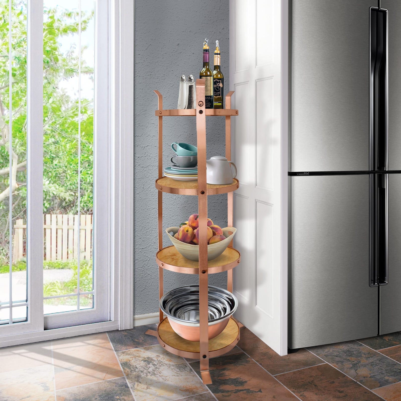 Enclume Floor 4-Tier Round Designer Stand Solid Copper(Unassembled)