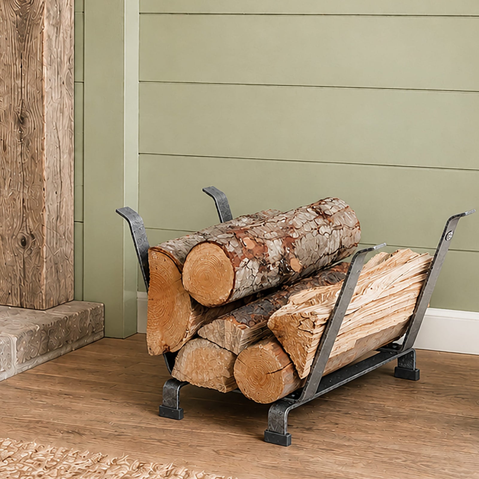 Enclume Floor Basket Indoor/Outdoor Fireplace Log Rack