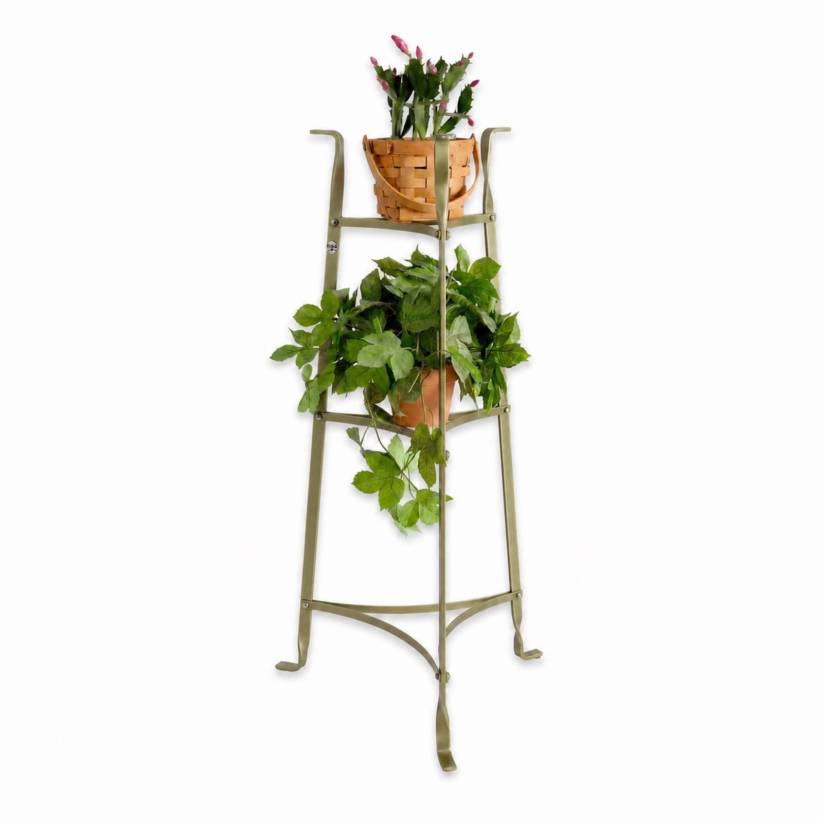 Enclume Floor Brass Finish 3-Tier Designer Stand (Unassembled)