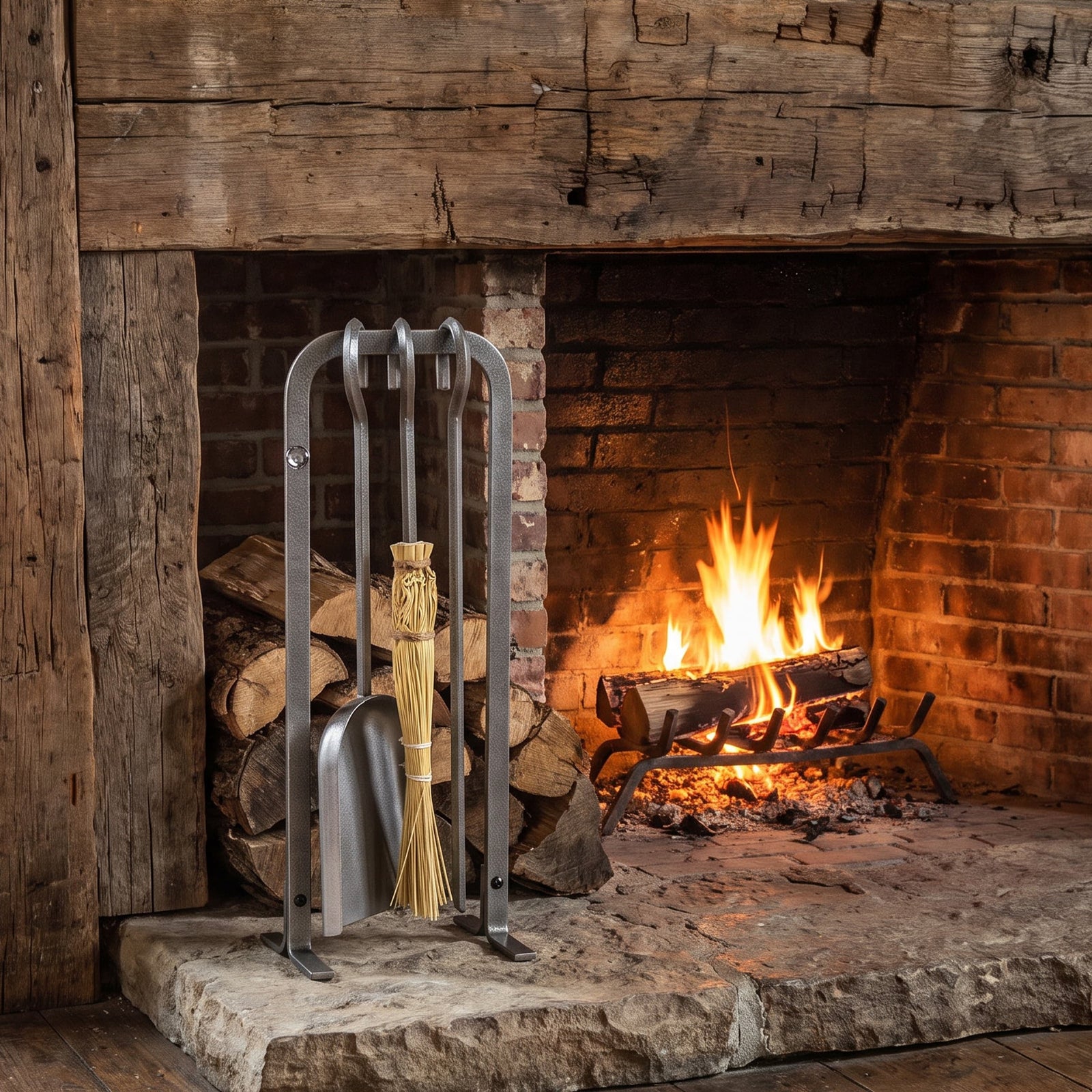 Enclume Floor Hearthside Short Tool Set Hammered Steel