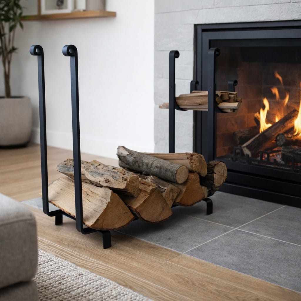 Enclume Floor Large Rectangle Fireplace Log Rack Black - CLEARANCE