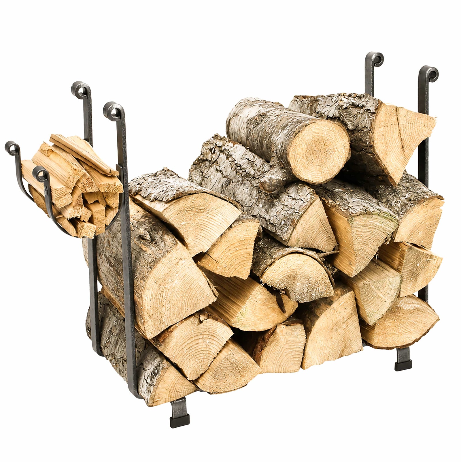 Enclume Floor Large Rectangle Fireplace Log Rack Hammered Steel