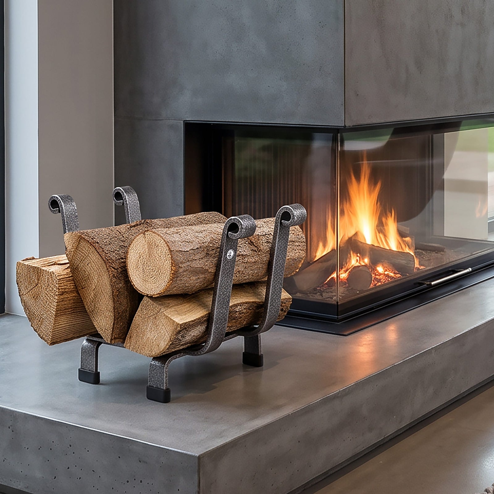 Enclume Floor Premier Indoor/Outdoor Basket Fireplace Log Rack