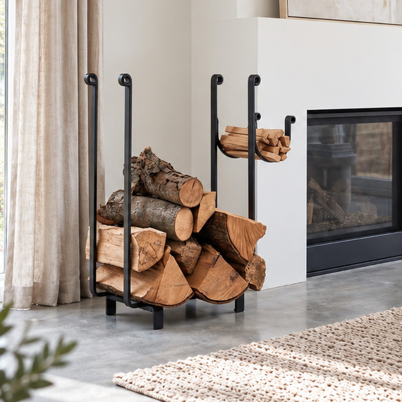 Enclume Floor Rectangle Fireplace Log Rack Black (CLEARANCE)