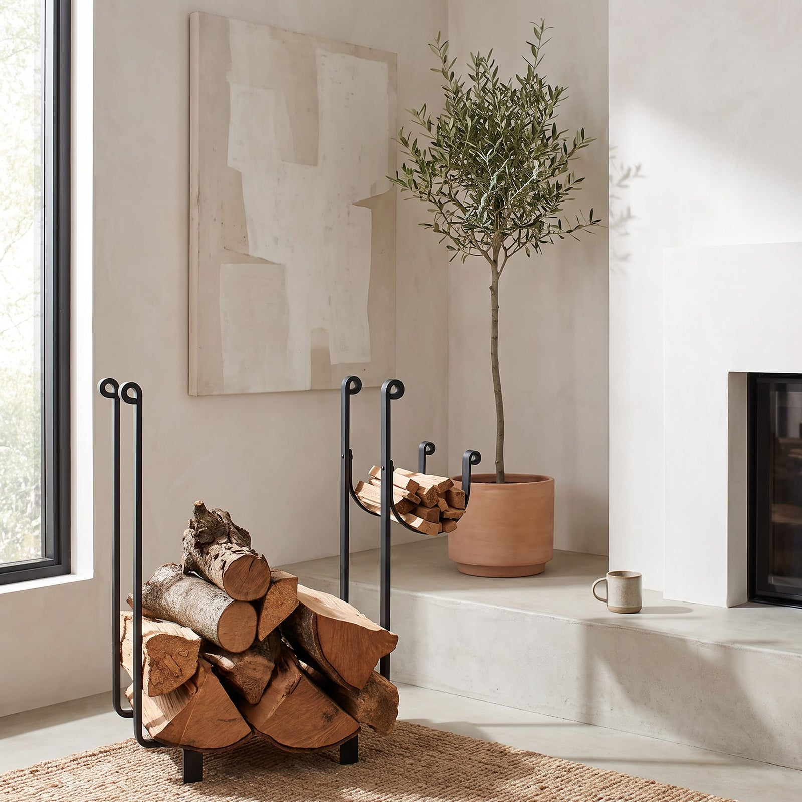 Enclume Floor Rectangle Fireplace Log Rack Black (CLEARANCE)