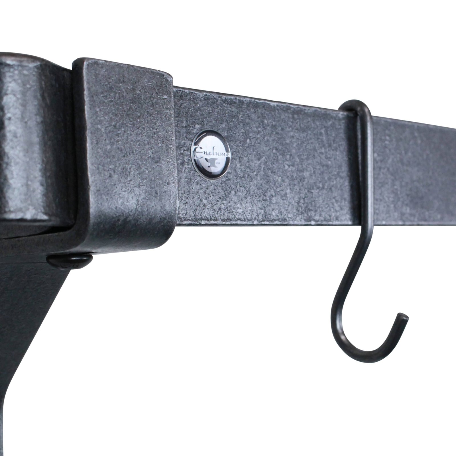 Enclume Hooks Hammered Steel Grande Cuisine 4.5" Straight Hooks 6 Pack Hammered Steel