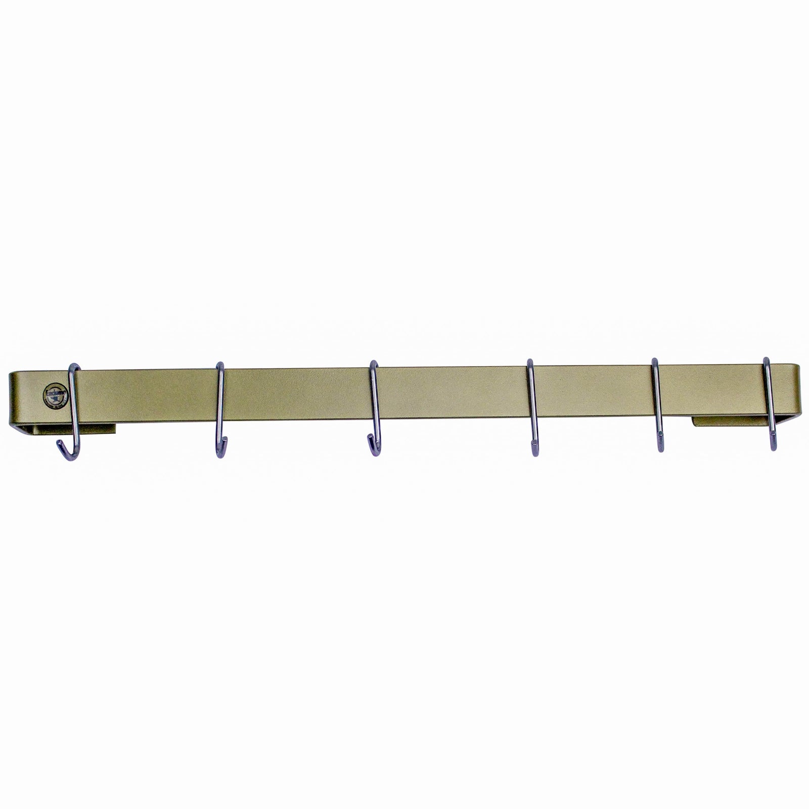 Enclume Wall Brass Finish / 24" Handcrafted Classic Utensil Bar w 6 Hooks