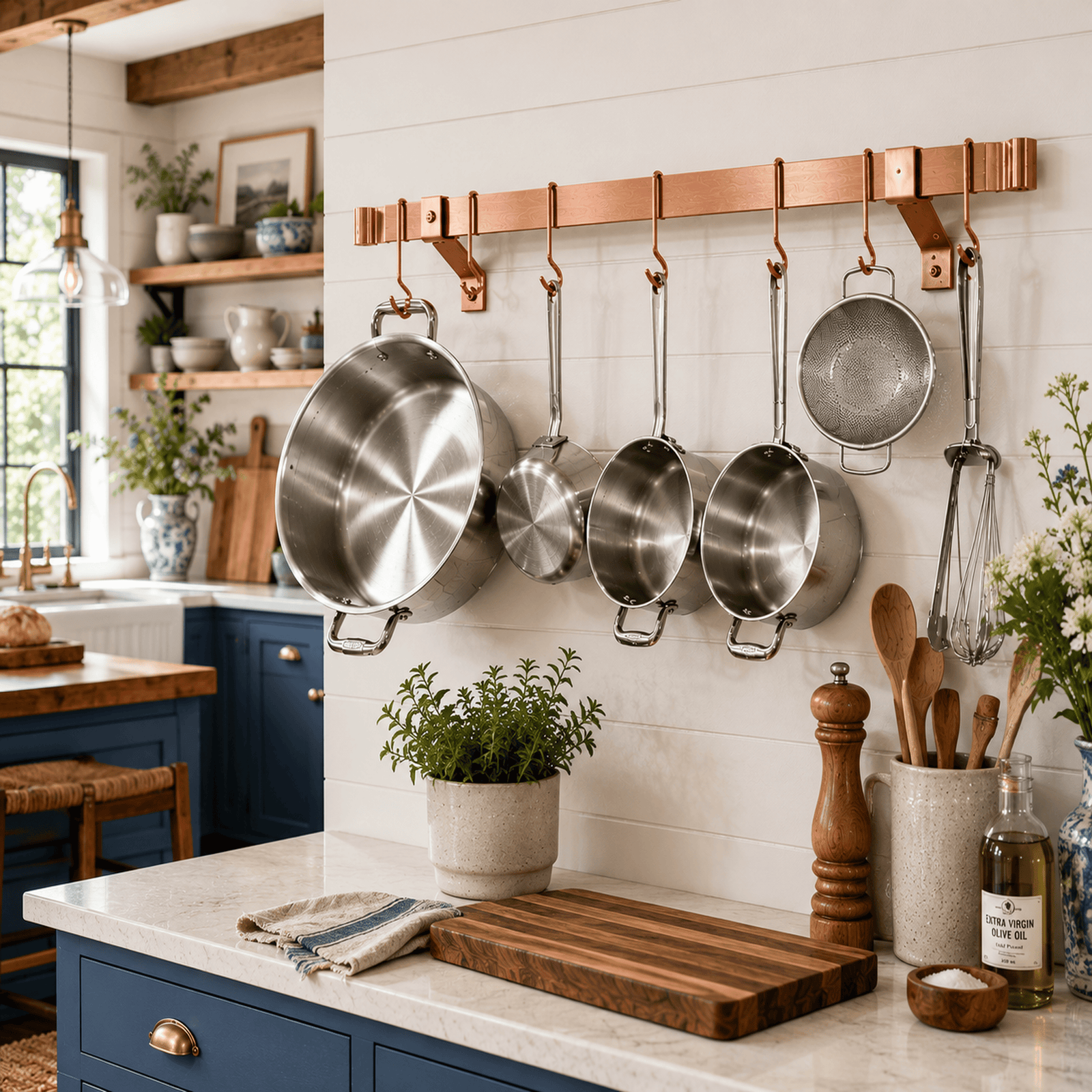 Enclume Wall/Ceiling Professional Series Rolled End Bar ONLY (Requires Wall Brackets or Pot Hooks)
