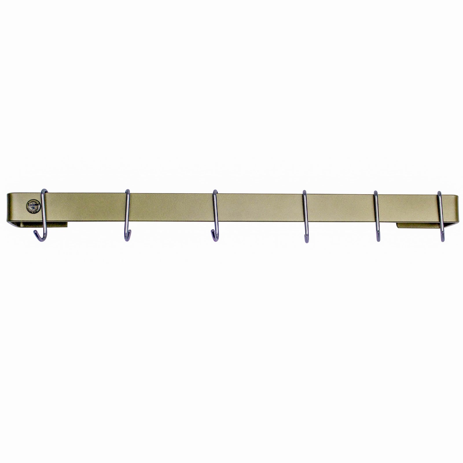 Enclume Wall Handcrafted 24", 30" & 36" Classic Wall Rack Utensil Bar w 6 Hooks, Brass PC