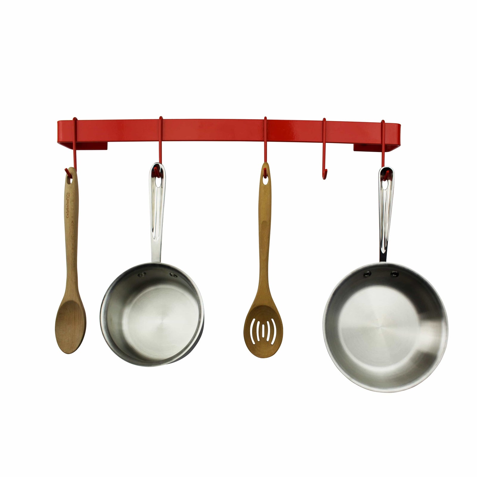 Enclume Wall Handcrafted 36" Wall Rack Utensil Bar w 6 Hooks, Red