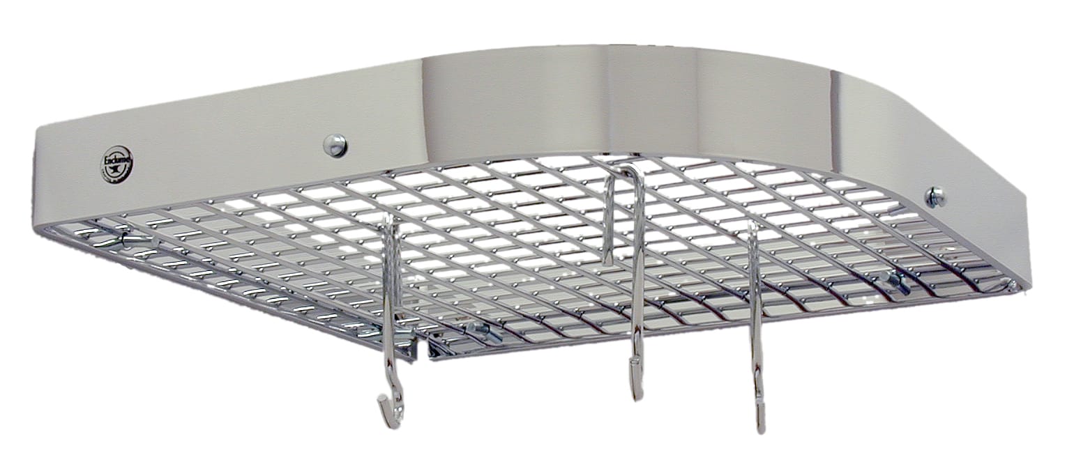 Enclume Wall Handcrafted Small 16" Corner Wall Rack w 12 Hooks Chrome (CLEARANCE)