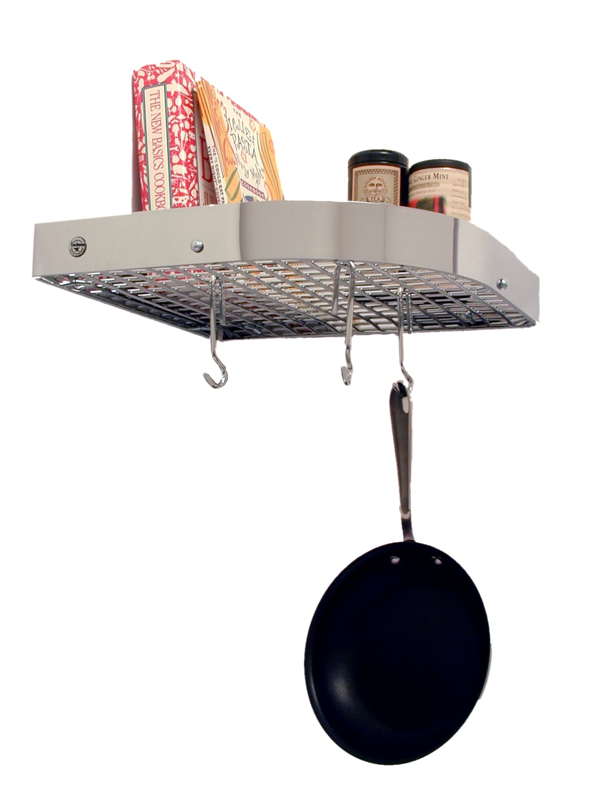 Enclume Wall Handcrafted Small 16" Corner Wall Rack w 12 Hooks Chrome (CLEARANCE)