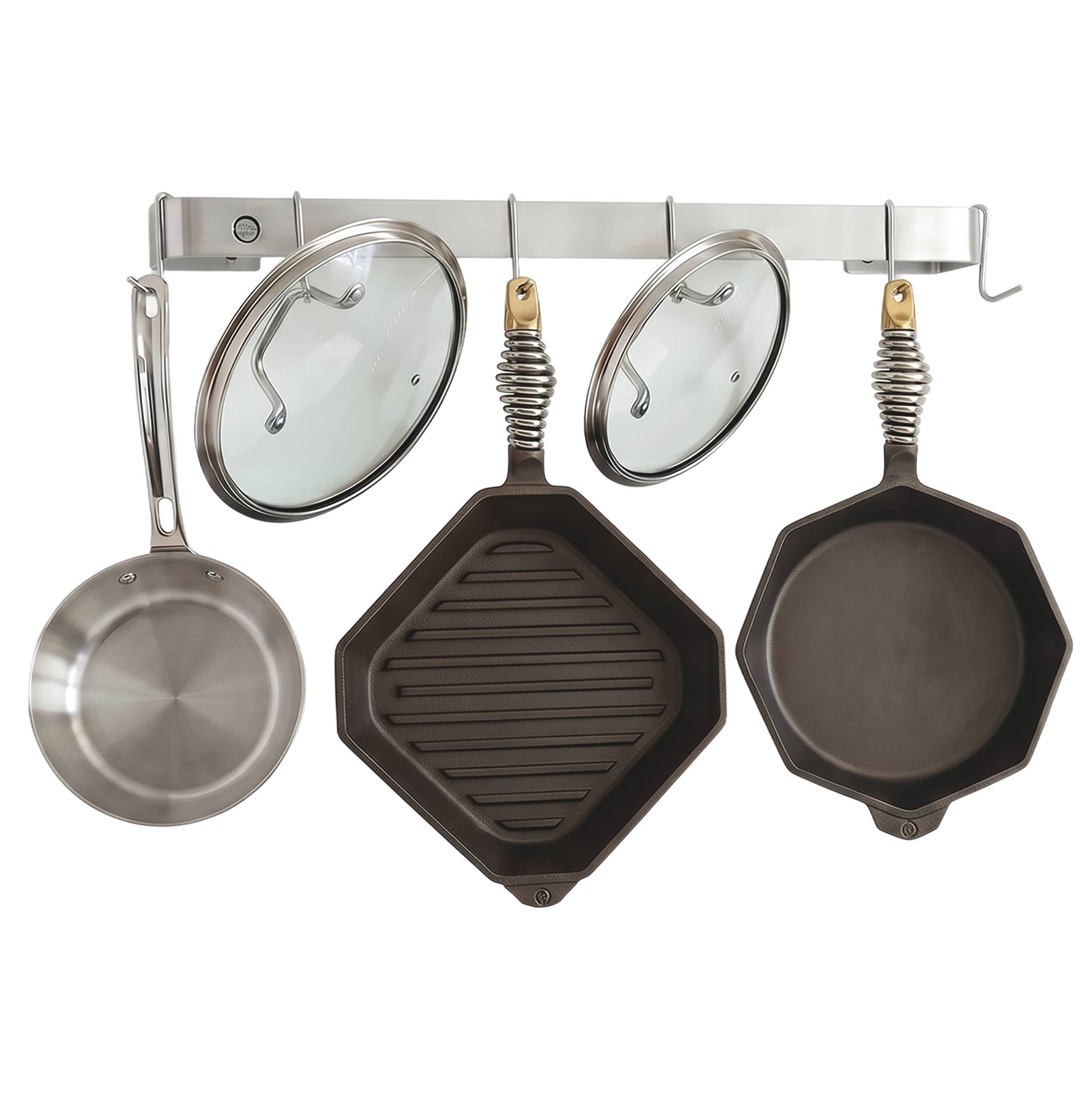 Enclume Wall Stainless Steel / 24" Handcrafted Classic Wall Rack Utensil Bar w 6 Hooks (18", 24", 30" or 36")