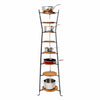 8-Tier Gourmet Hourglass Cookware Stand w/ Alder Shelves Hammered Steel - Enclume Design Products