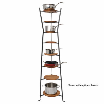 8-Tier Gourmet Hourglass Cookware Stand Hammered Steel - Enclume Design Products