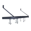 Rack It Up 24" Grey Bookshelf Wall Rack with Curved Arms and 8 Hooks