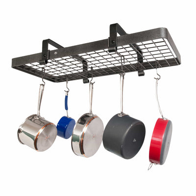 37" Low Ceiling Rectangle Pot Rack w/ 18 Hooks - Enclume Design Products