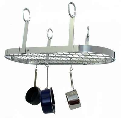 Enclume Four Point Oval Ceiling Pot Rack with 18 Hooks