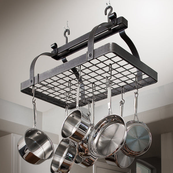 Enclume Carnival Steel Handcrafted Rectangle Hanging Pot Rack & Reviews