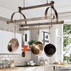 Enclume Three Bar Ceiling Pot Rack in Hammered Steel