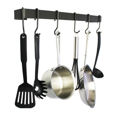 Professional Series Wall Rack Utensil Bar w/ 6 Hooks - Accent Colors - Enclume Design Products