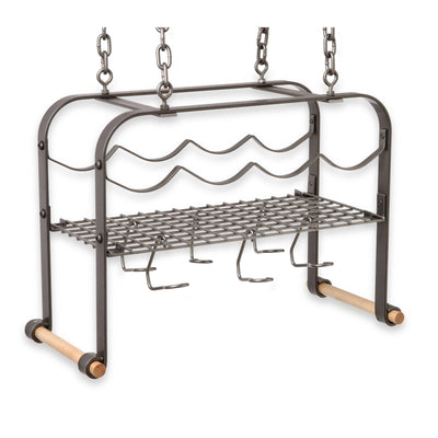 Enclume Hanging Wine and Accessories Rack (4 bottles)