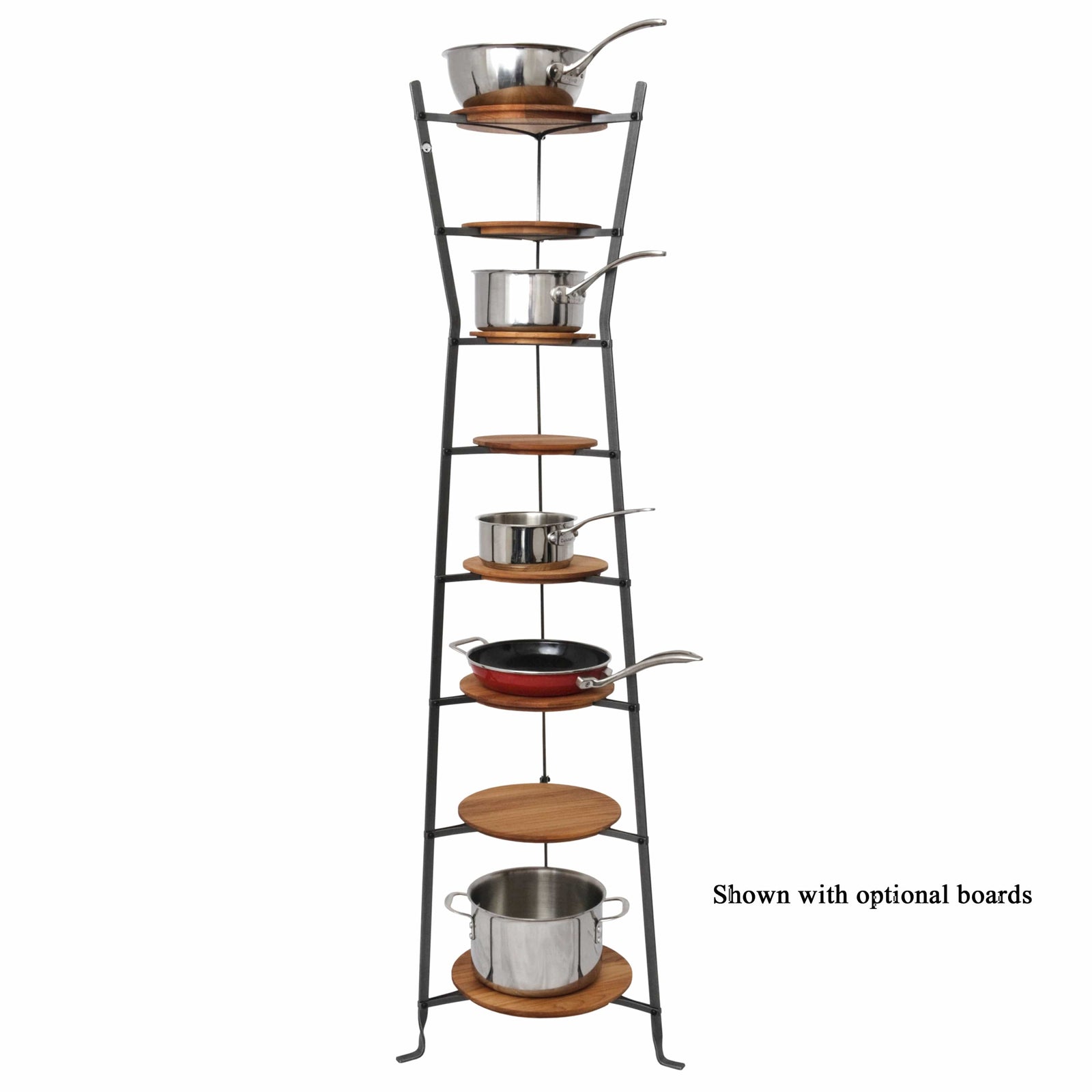 Enclume Floor 8-Tier Gourmet Hourglass Cookware Stand Hammered Steel