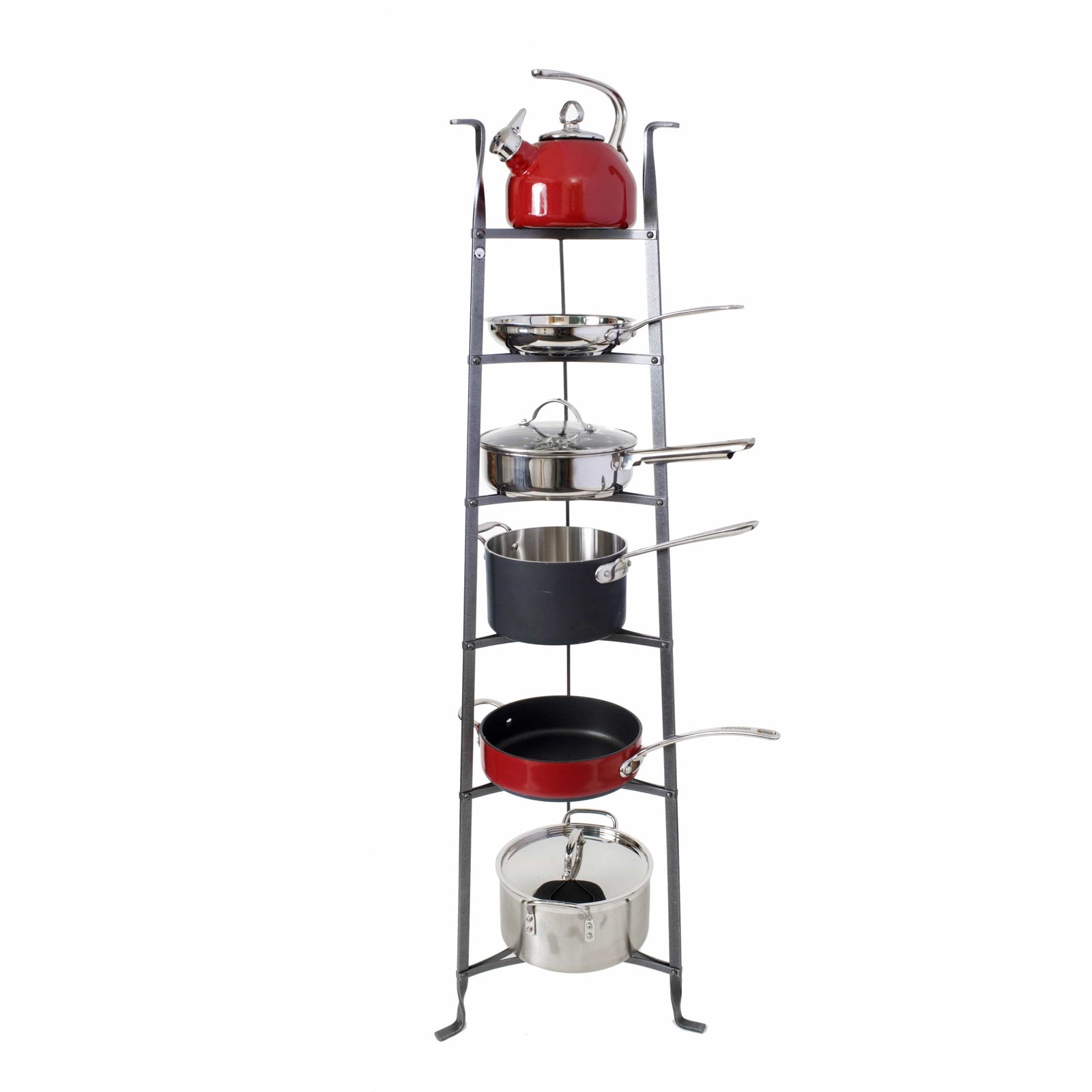 Enclume Floor Hammered Steel 6-Tier Gourmet Cookware Stand (Assembled)