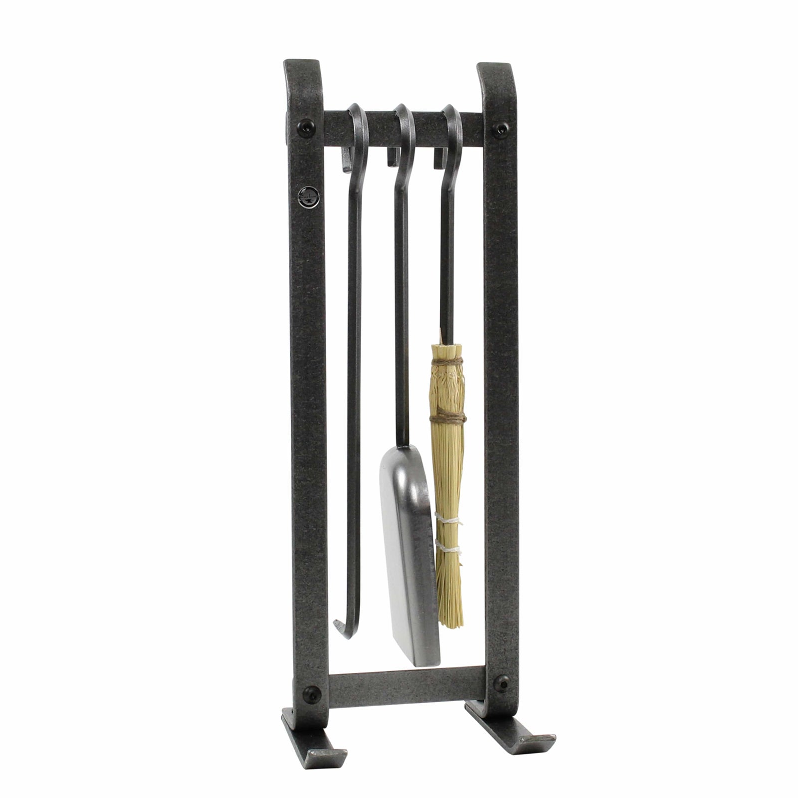 Enclume Floor Hammered Steel Country Home Fireplace Tool Set