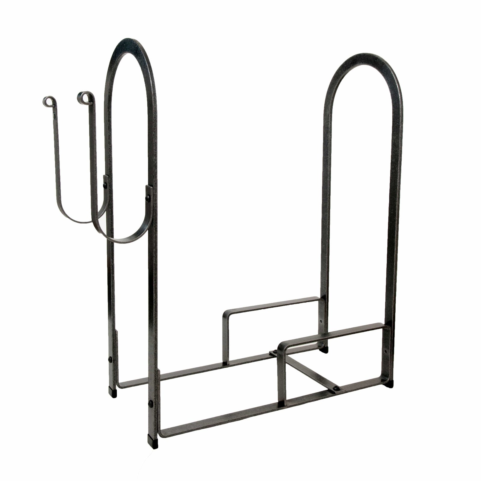 Enclume Floor Large Fire Center Log Rack Hammered Steel