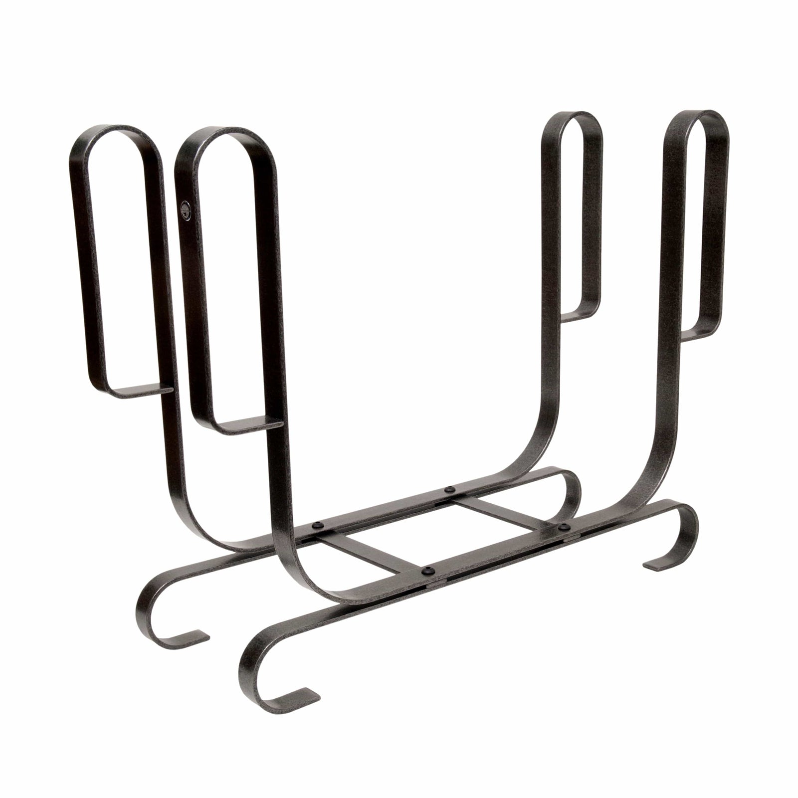 Enclume Floor Large Modern Fireplace Log Rack Hammered Steel