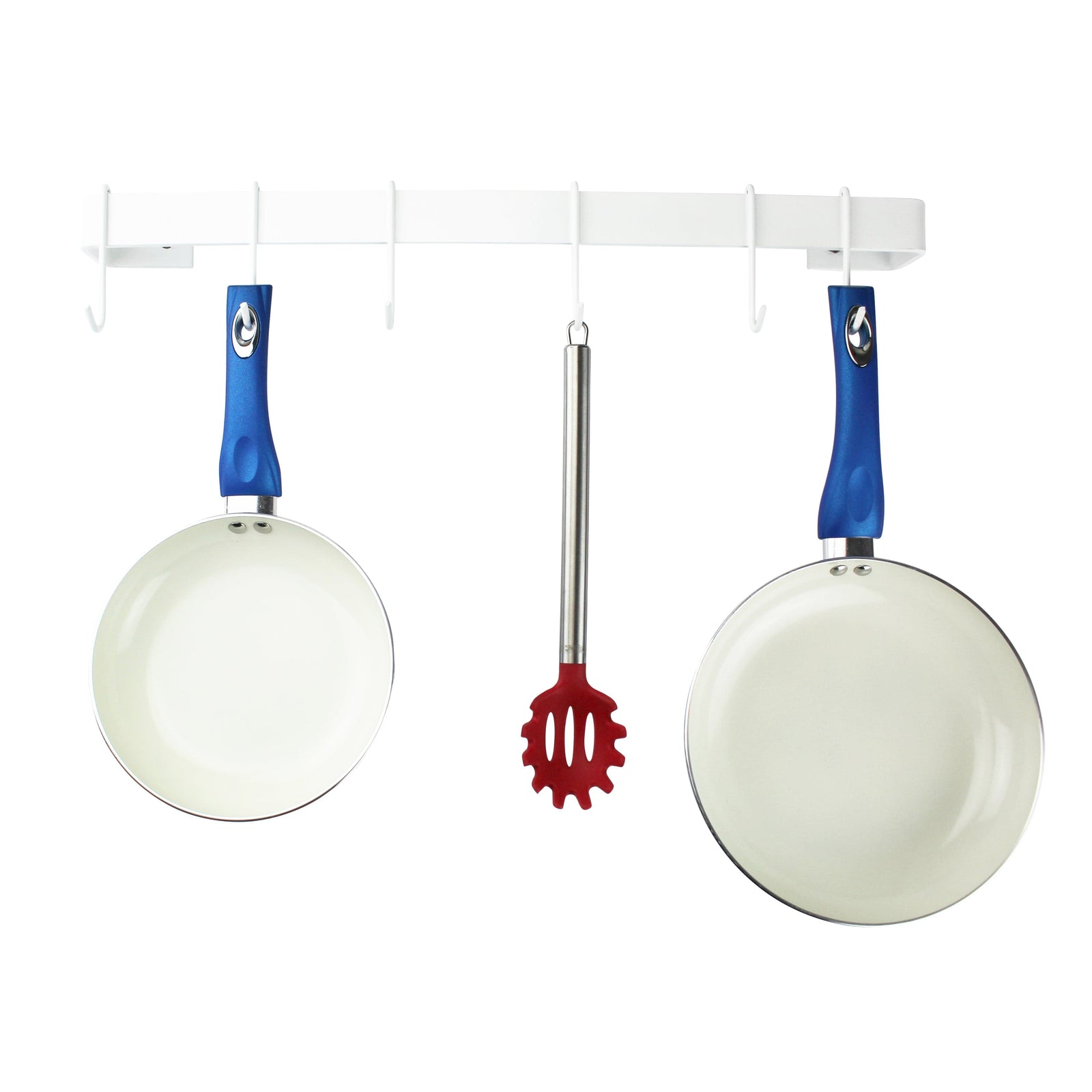 Enclume Wall 24" Handcrafted Classic Wall Rack Utensil Bar w 6 Hooks - White