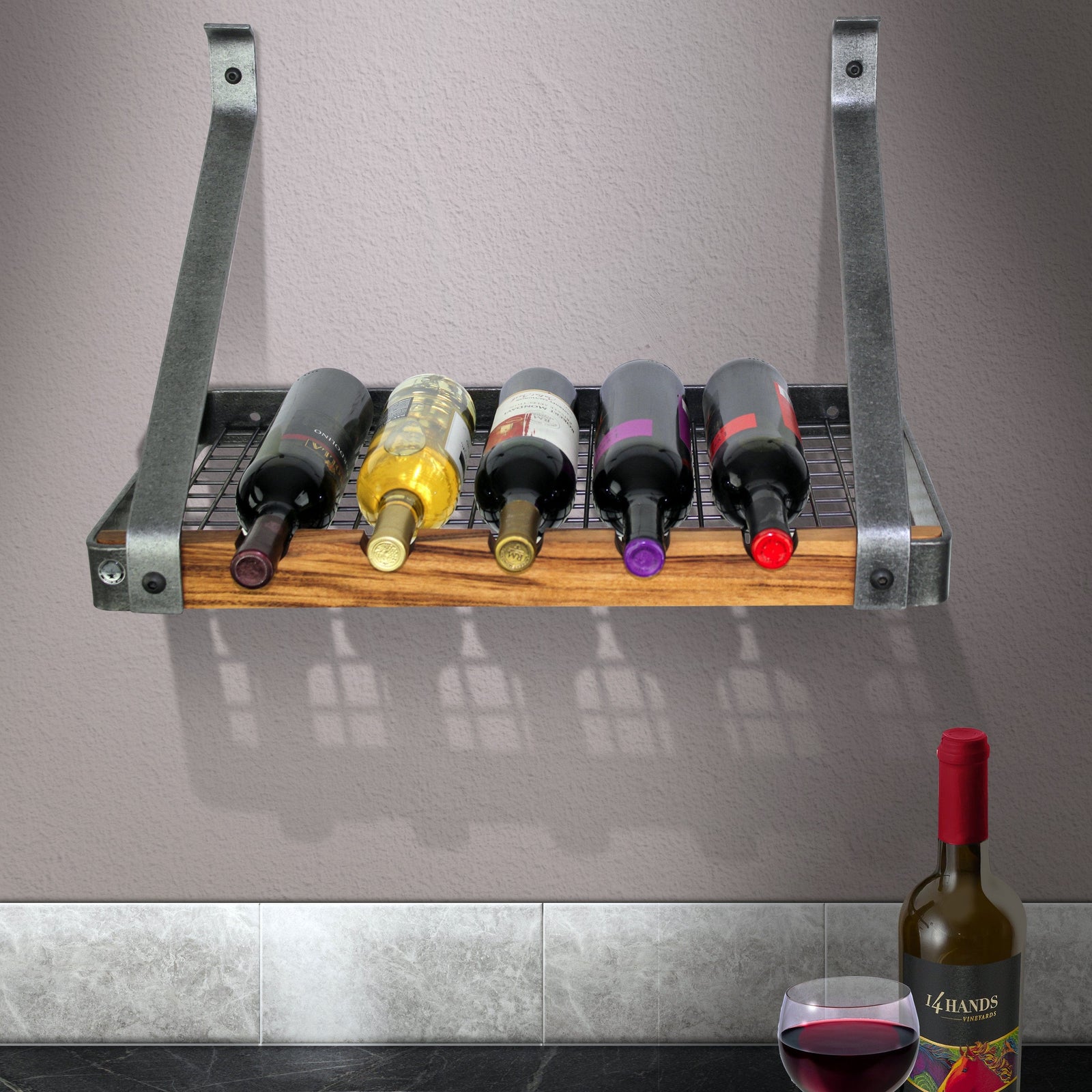 Enclume Wall 24" Signature Bookshelf Wine Rack w/Tigerwood (24", 30", 36")