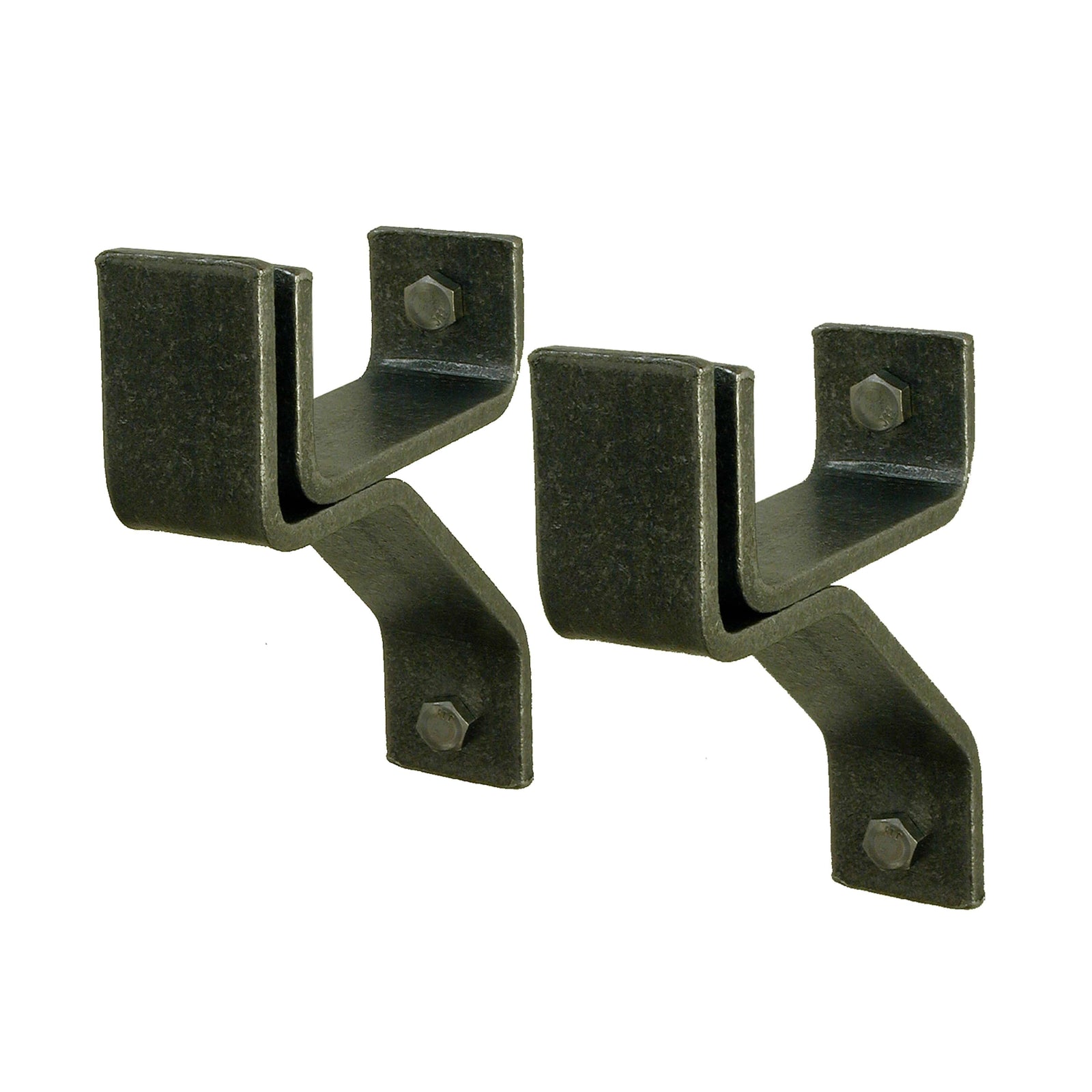 Enclume Wall Hammered Steel Handcrafted 4" Wall Brackets For Roll End Bar (Set of 2)