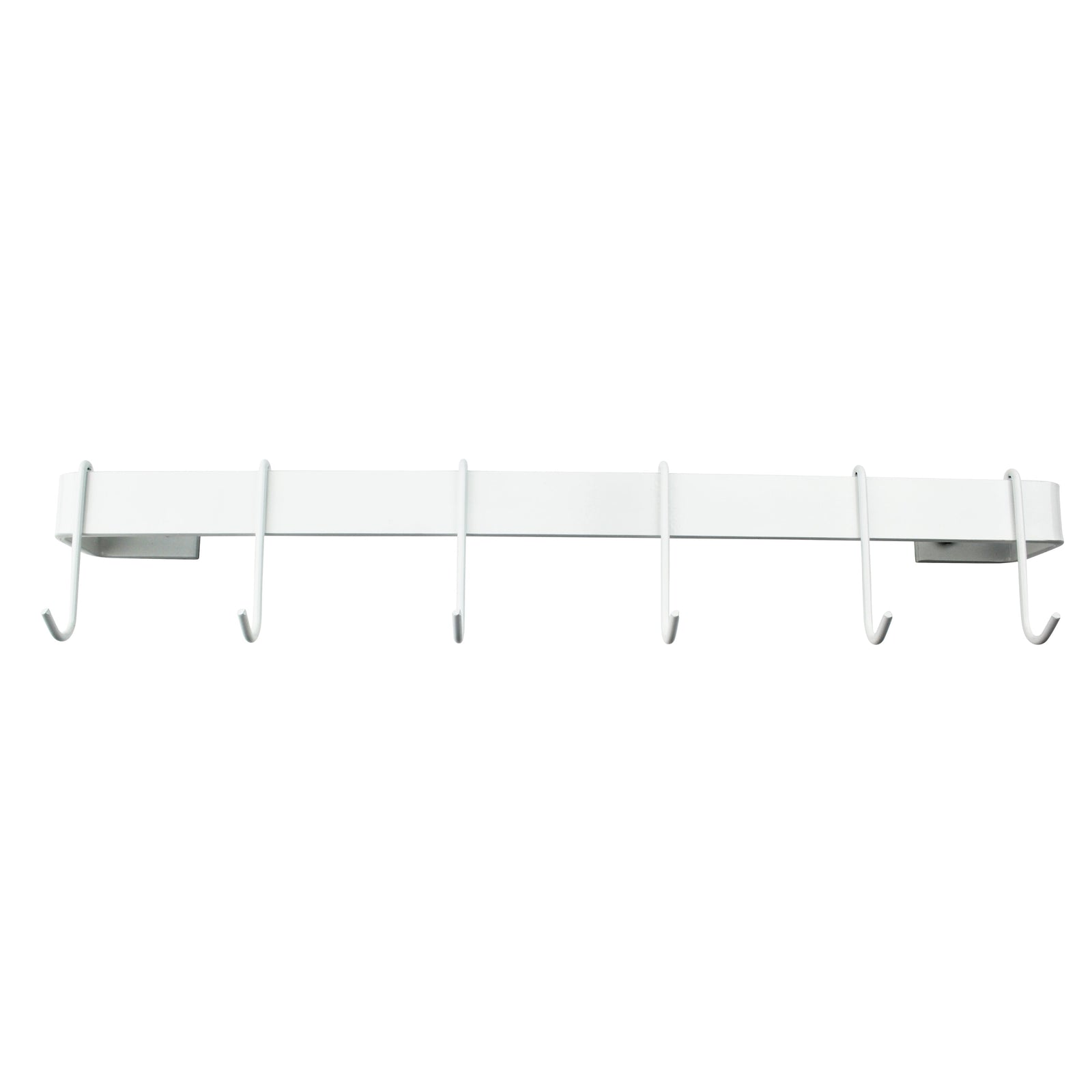 Enclume Wall Handcrafted Classic Wall Rack Utensil Bar w 6 Hooks - White