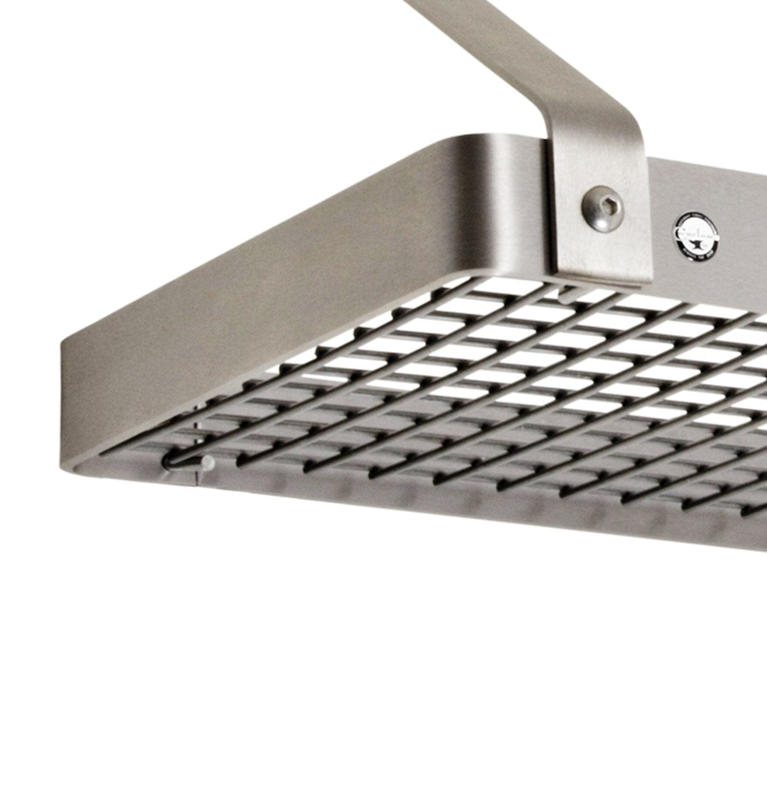 Enclume Wall Stainless Steel / Curved 36" Gourmet Deep Bookshelf Wall Rack w/ 12 Hooks